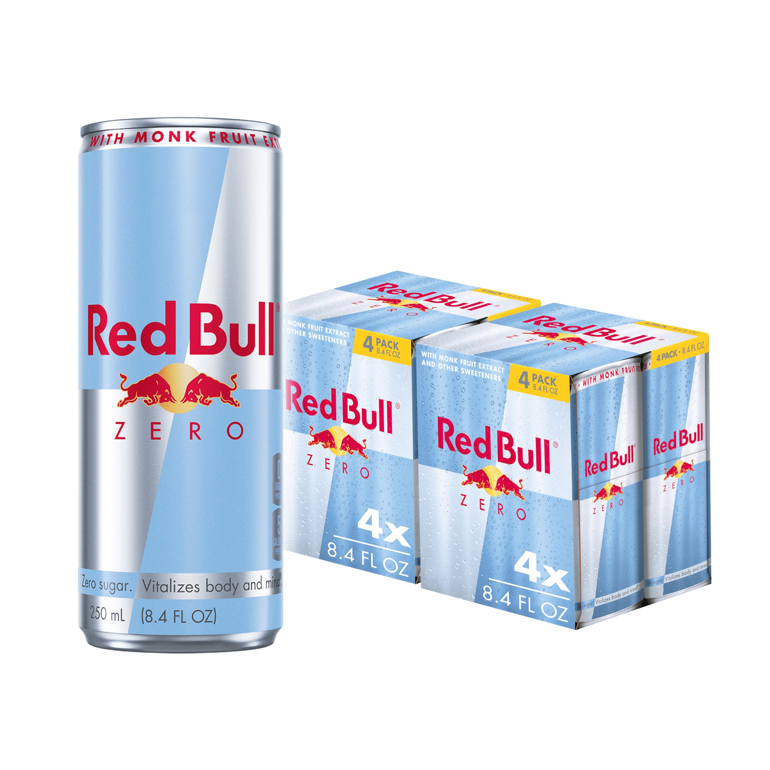 Red Bull Zero Energy Drink, 8.4 fl. oz., with 80mg Caffeine, Taurine & B Vitamins, Pack of 8 cans