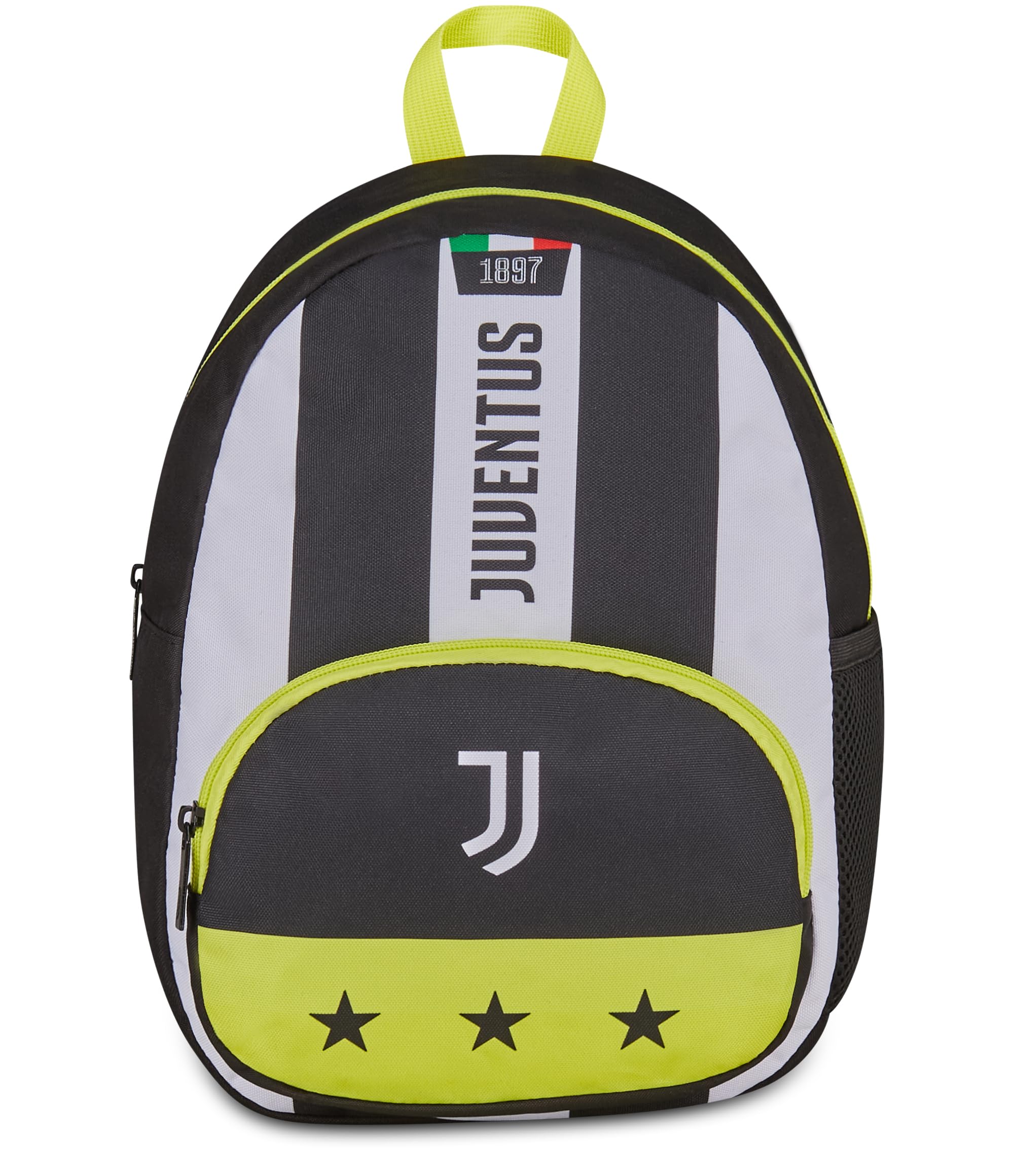 Seven Zaino Small Juventus, Bianco Nero, Zaino Mono Scomparto con Tasca per Borraccia e Tasca Frontale, Capienza 14 Litri, per Bambino, Asilo