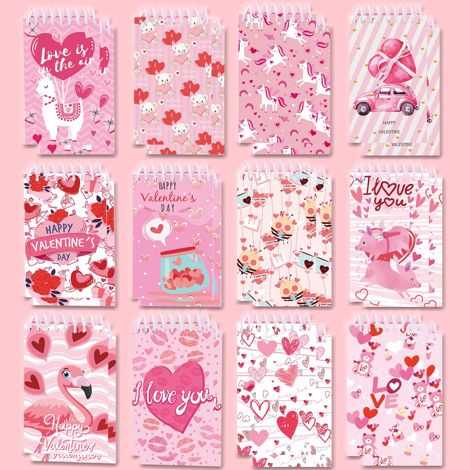 Mini carnet de poche Saint-Valentin pour vider l'esprit lot de 24 bloc-notes - 7