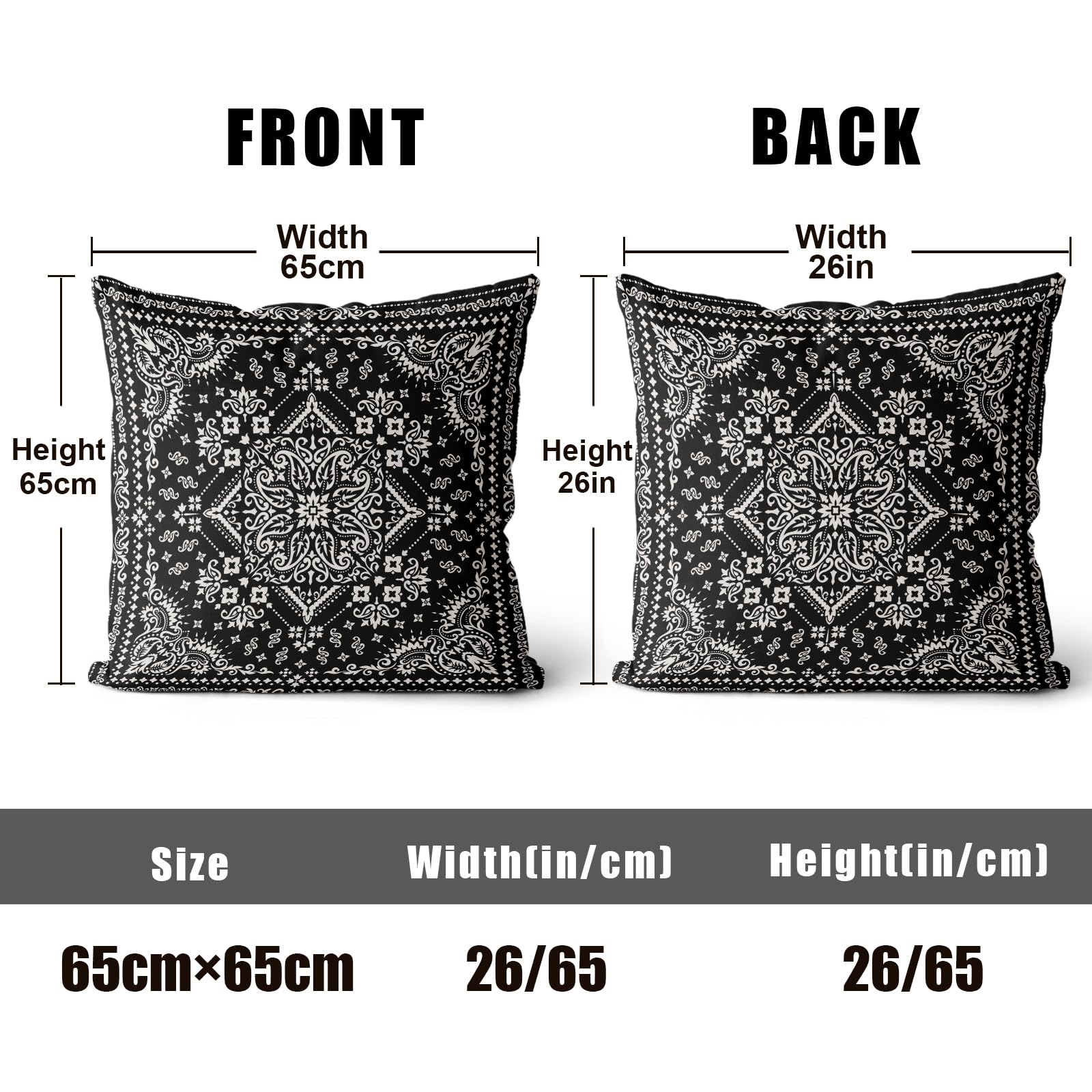 XPHZZL Pack of 2 Soft Decorative Cushion Covers 65 x 65 cm - Image 2