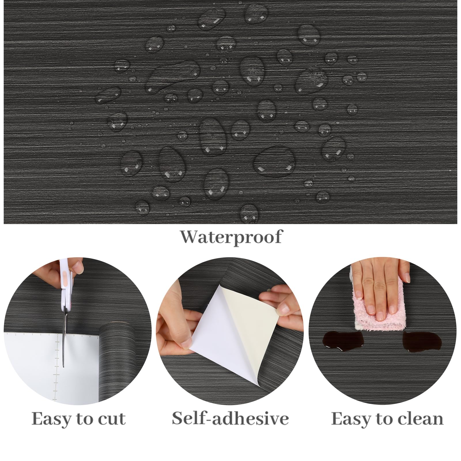 VaryPaper Carta da Parati Legno Scuro Pellicola Effetto Legno 40cmx200cm Carta Adesiva per Mobili Vintage Carta da Parati Soggiorno Adesivi per Porte Interne Pellicola Top Cucina Adesiva Armadio