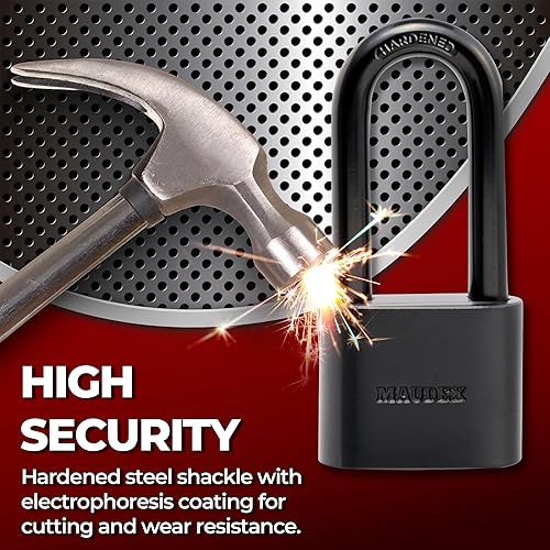 Miniatura 5 de PBE40 - Candado resistente a la intemperie, protección confiable con 5 llaves, revestimiento protector, acero duradero para unidades de