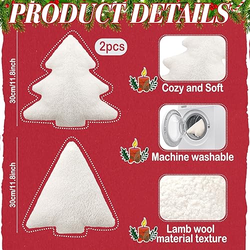 Miniatura 8 de Shappy 2 almohadas navideñas de muñeco de nieve de Navidad, almohadas rellenas con forma de muñeco de nieve, lindas almohadas suaves y decorativas