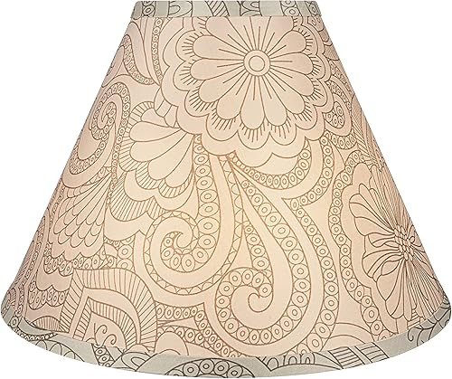 Miniatura 3 de Aspen Creative 58941 Empire Uno - Pantalla para lámpara, blanco y gris, parte superior de 5 pulgadas x 13 pulgadas inferior x 9.5 pulgadas de altura