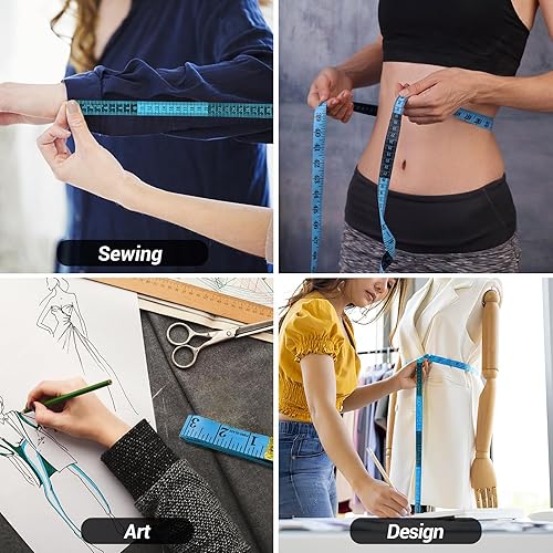 Miniatura 5 de Maine Cinta métrica suave, regla flexible de costura de doble escala de 60 pulgadas para pérdida de peso, medición corporal, cinta de medición