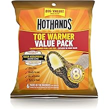 HotHands Toe Warmers - Long Lasting Safe Natural Odorless Air Activated Warmers - Up to 8 Hours of Heat - 6 Pair