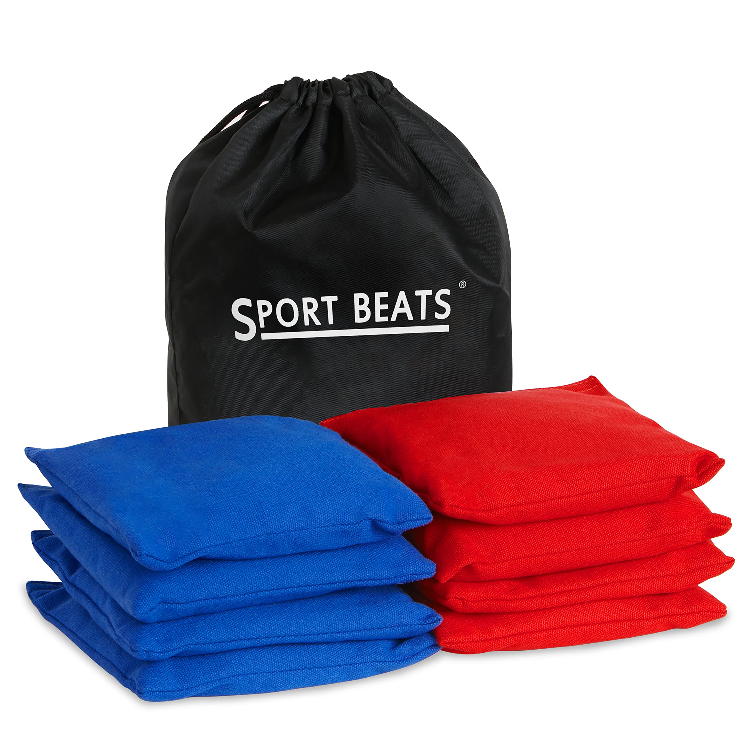 SPORT BEATS Cornhole Bags Set of 8 Regulation Weight &amp; Size Includes Carry Case
