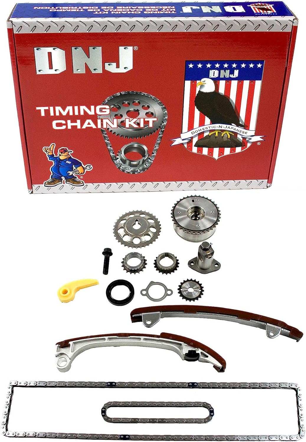DNJ TK922VVT Timing Chain Kit for 2001-2015 Lexus, Pontiac, Scion, Toyota Camry, Corolla, Highlander 2.0L-2.4L L4 16V DOHC 2362cc