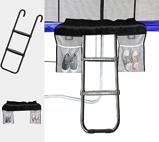 Eurmax USA Universal Easy-to-Assemble Trampoline Ladder Trampoline Slide with Horizontal and Wide Steps,Heavy Duty Trampoline Accessories for Children Kids