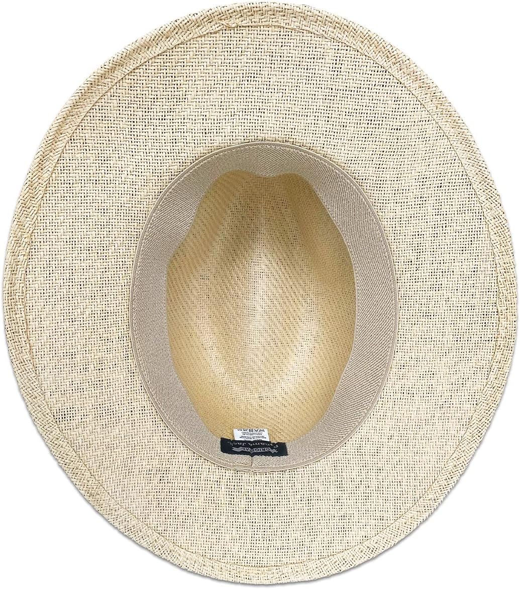 Panama Jack Mens Straw Safari Sun Hat - Lightweight, 3-Pleat Ribbon Band - Image 8