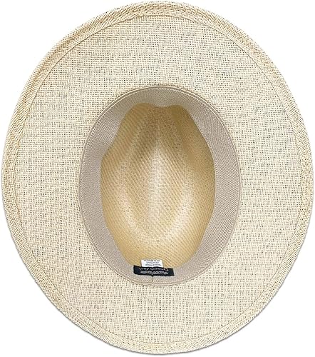 Miniatura 7 de Matte Toyo Sombrero de paja Safari para hombre con banda de cinta de 3 pliegues