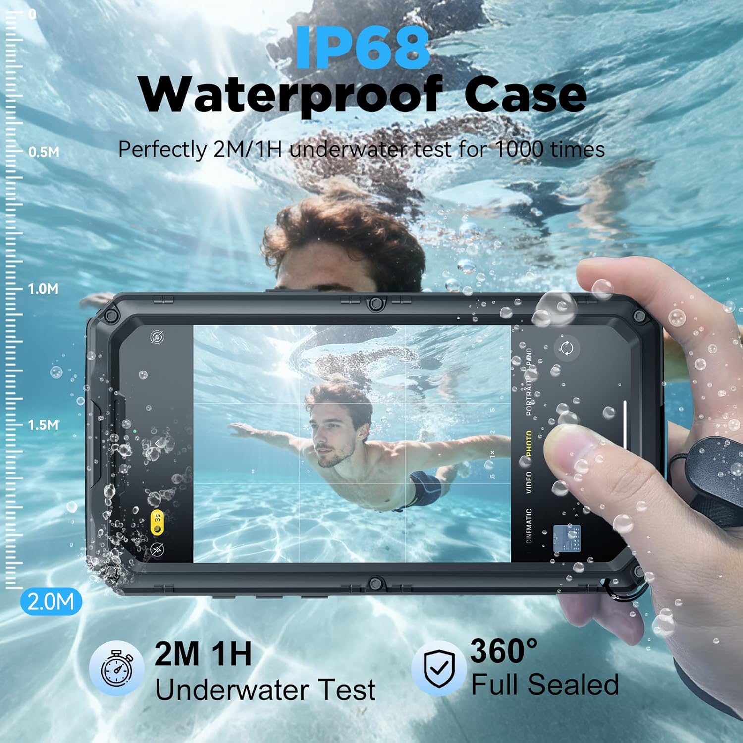 Beasyjoy for iPhone 17 Pro Max Case Waterproof, Heavy Duty Metal Case with Built-in Screen Protector, Full Body Rugged Military Grade Shockproof Dustproof Cover for Construction Outdoor 6.9", Black