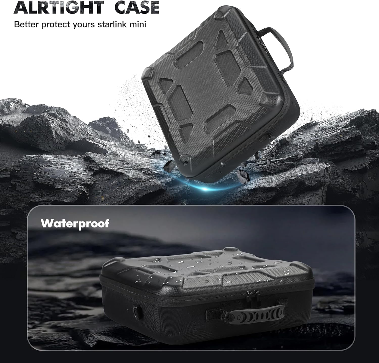 Starlink Mini Case, Waterproof Hard Shell EVA Travel Carrying Bag with Shoulder Strap for Starlink Mini Dish & Accessories, Lightweight Portable Storage for Camping, RV, Hiking - Image 6