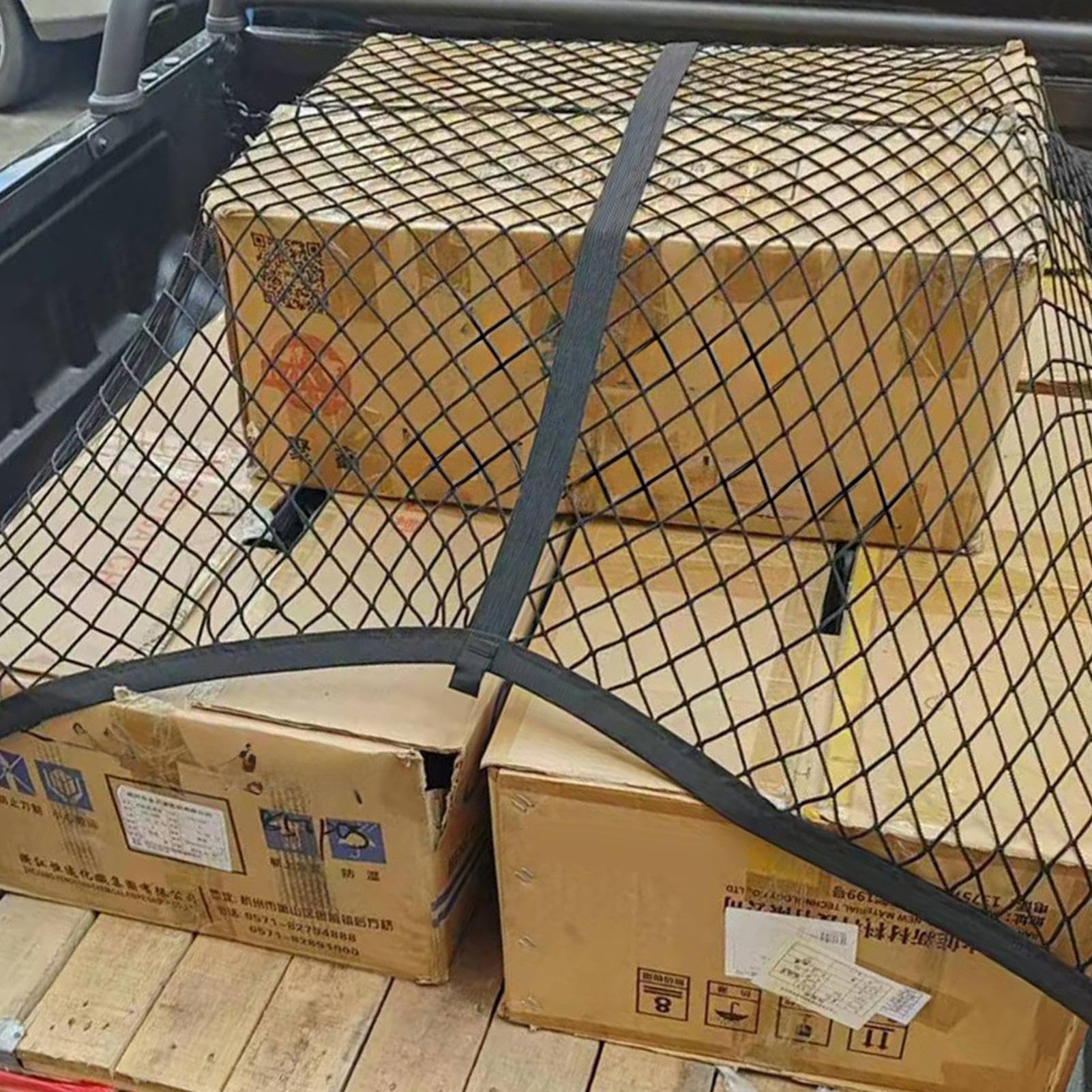 Filet de chargement en | Organiseur de lit de camion élastique