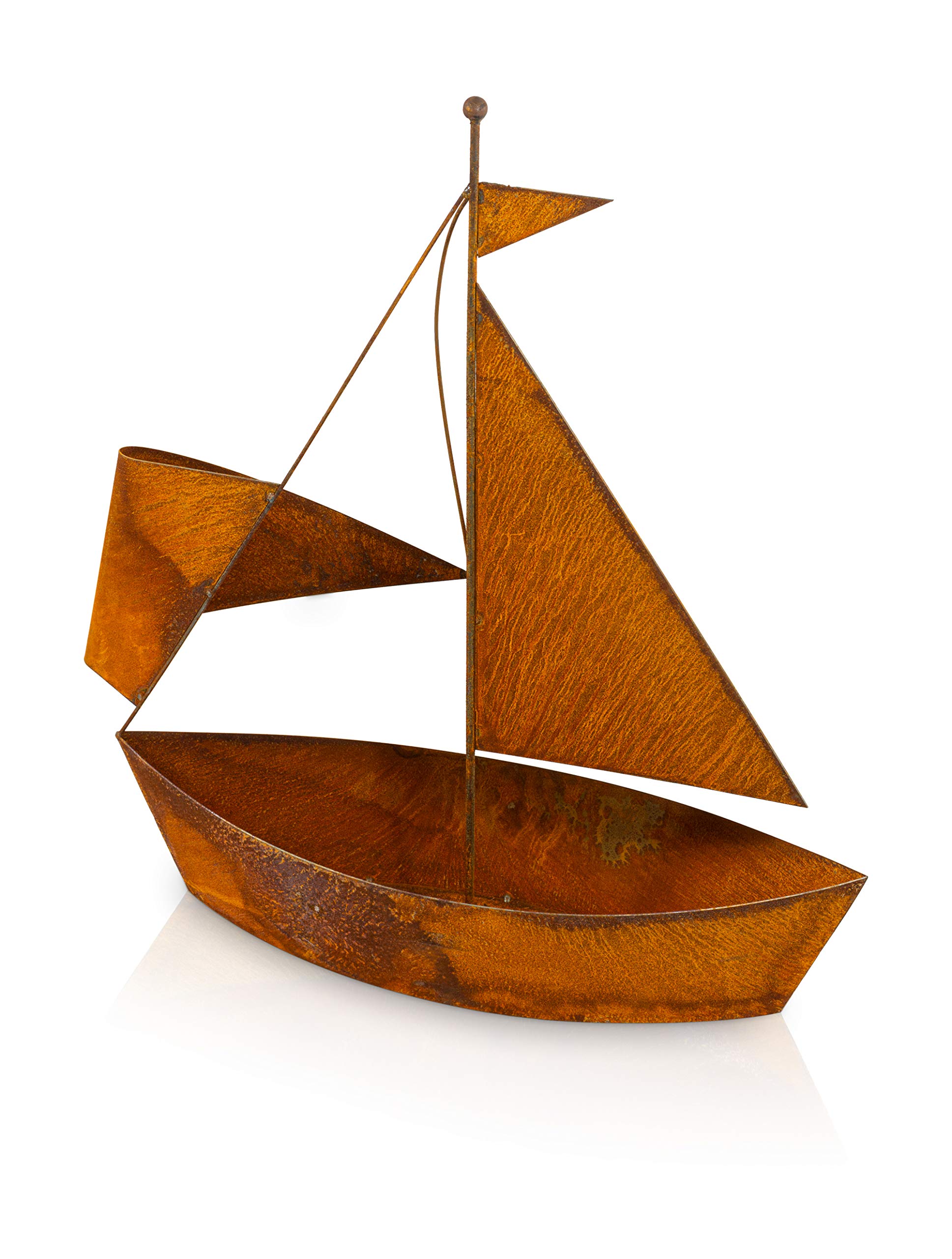 Gartendeko Rostoptik Segelschiff - Rost Deko für Garten zum Bepflanzen - Maritime Edelrost Gartendeko