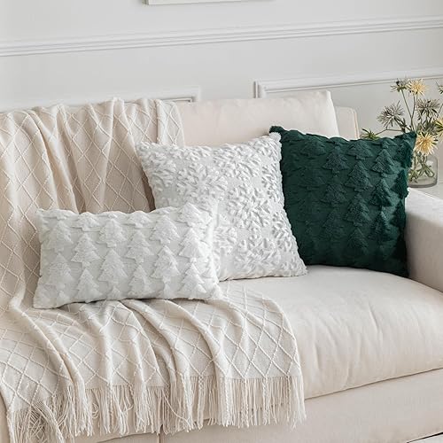 Miniatura 5 de SHITURRE Juego de 2 fundas de almohada decorativas para árbol de Navidad, fundas de almohada suaves y esponjosas para decoración del hogar, fundas