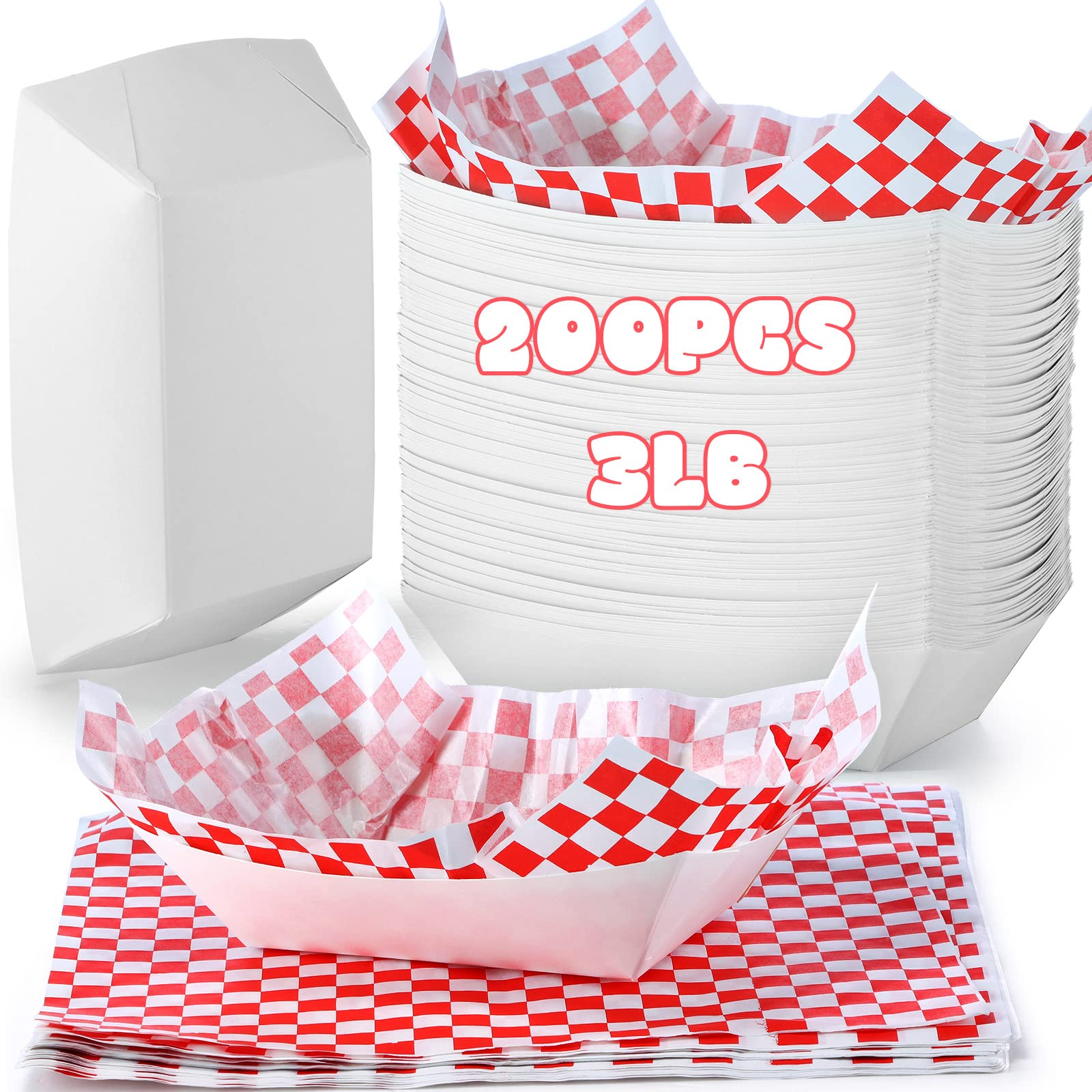 Buy 200 Pcs Disposable Paper Food Tray Deli Paper Sheets, 3 Lb Nacho