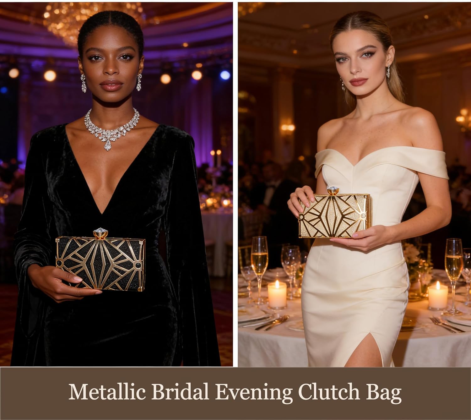 Milisente Gold Clutch Purses For Women Metallic Bridal Evening Clutch Bags Evening Formal Handbags | Metallic, Bridal, Evening Clutch Bags, Evening, Formal
