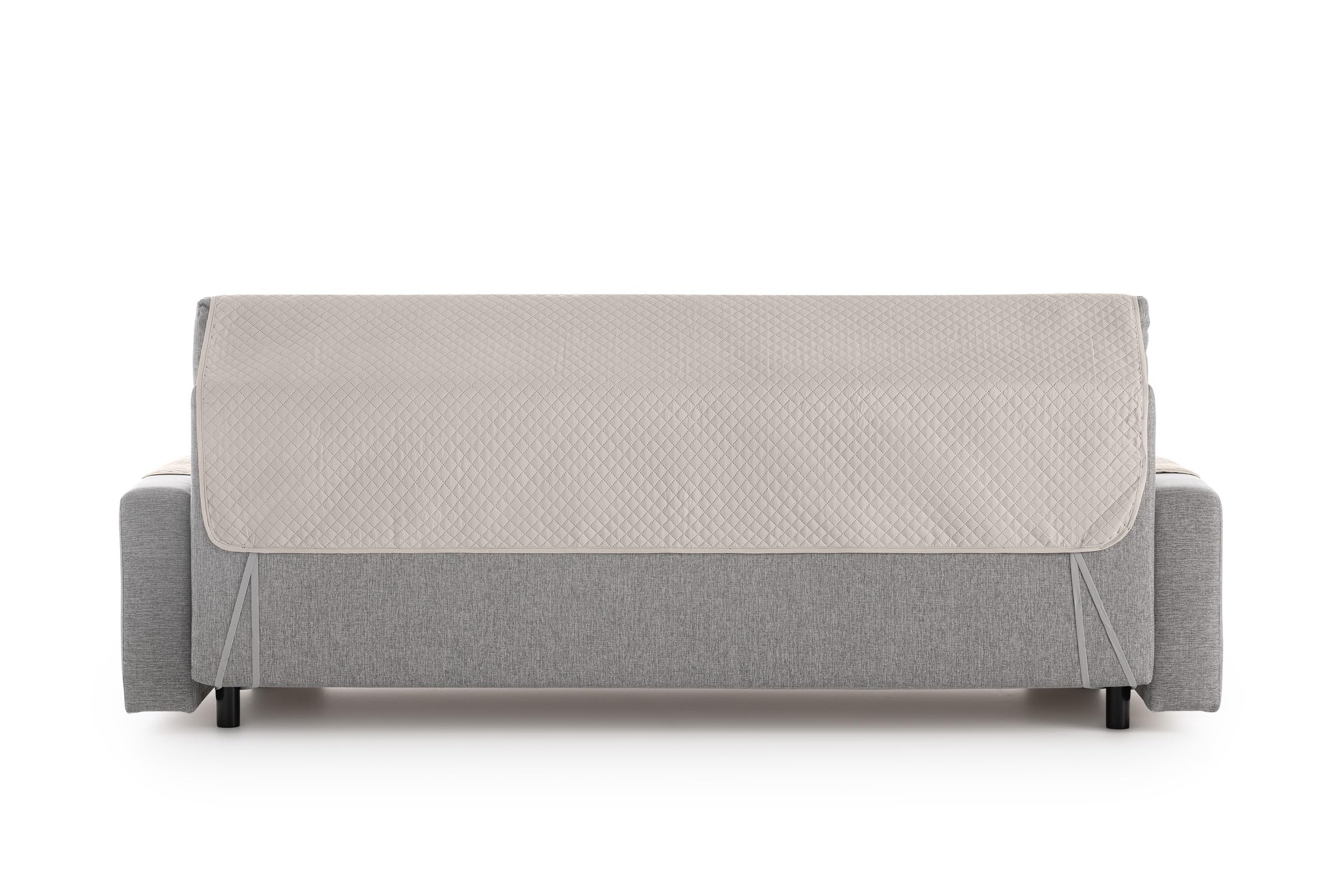 Textilhome Copridivano 3 Posti con Braccioli Adele – Copri Divano Trapuntato Reversibile Universale Avorio | Savadivano Antigraffio per Gatti, Antimacchia