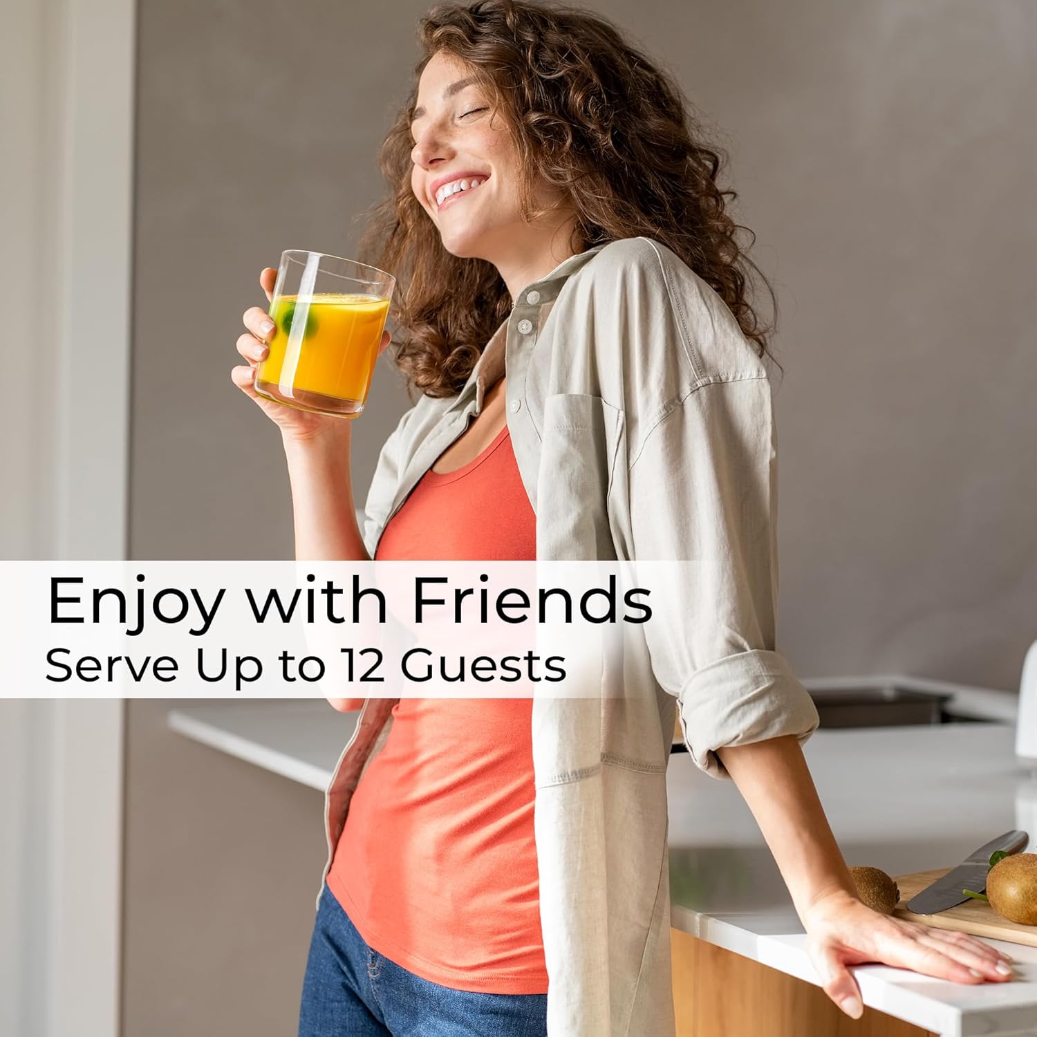 MIAMIO - Drinking Glasses Set of 12/6 x Small 13 oz and 6x Big 15.8 oz Glass Cups for Water, Cocktails, Tea and Beer - Dishwasher Safe