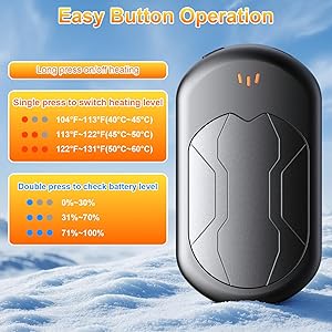 Electric Hand Warmers Rechargeable 2 Pack with 3 Heating Mode,Portable Hand Heater,Smart Chips,USB Quick Charge, Winter Gifts for Christmas, Outdoor, Golf, Hunting, Camping