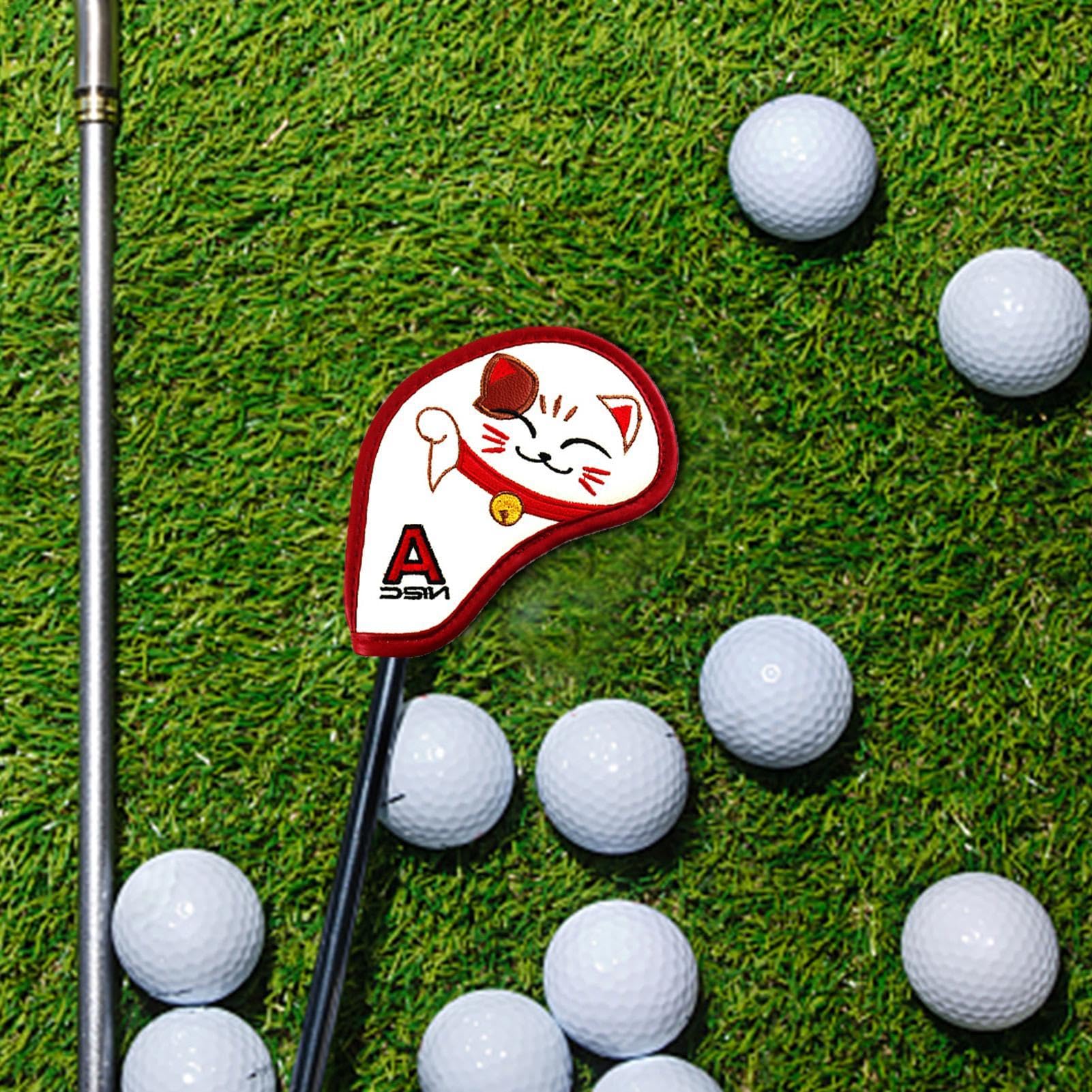 Coperture per mazze da golf | Custodia per testa da golf modello gatto 9 pezzi,Set di coperture protettive impermeabili in ferro da golf per mazze da golf principianti