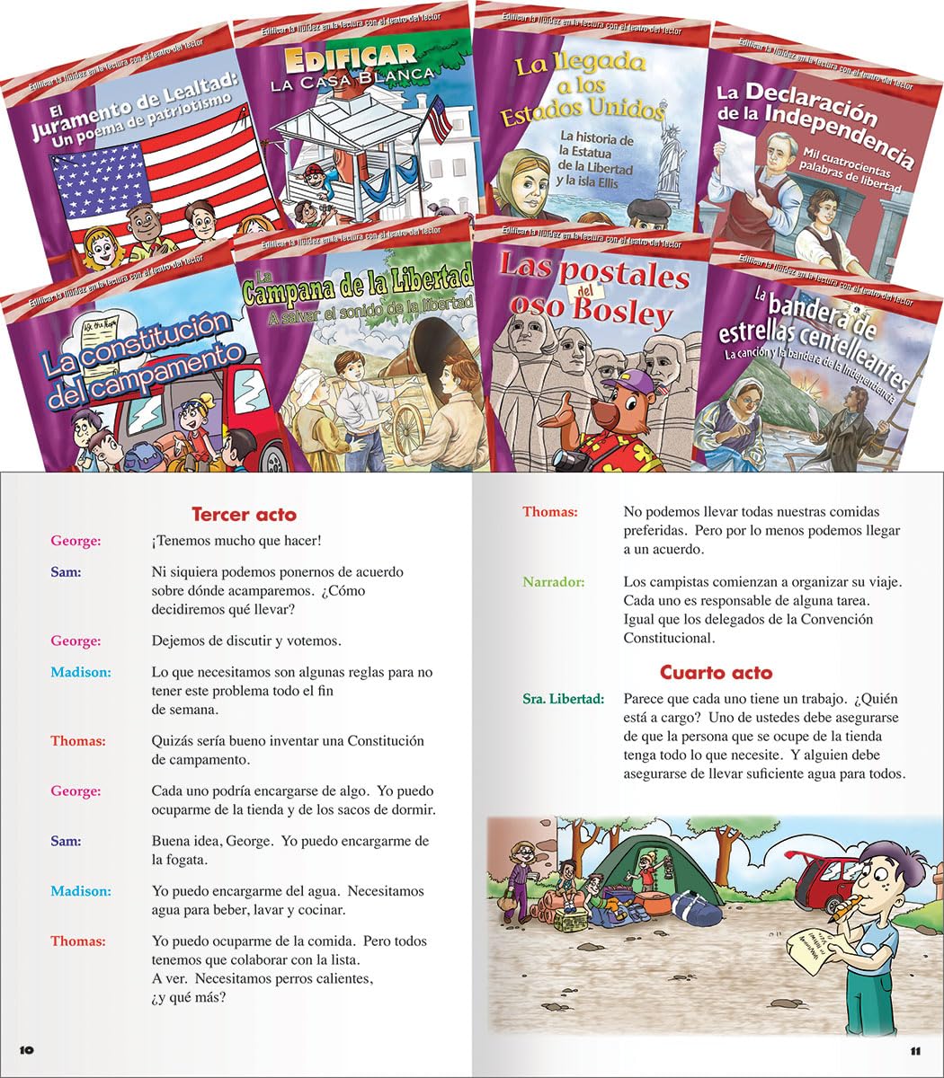 Teacher Created Materials - Reader's Theater: My Country (Spanish) - 8 Book Set - Grades 1-3 - Guided Reading Level E - M