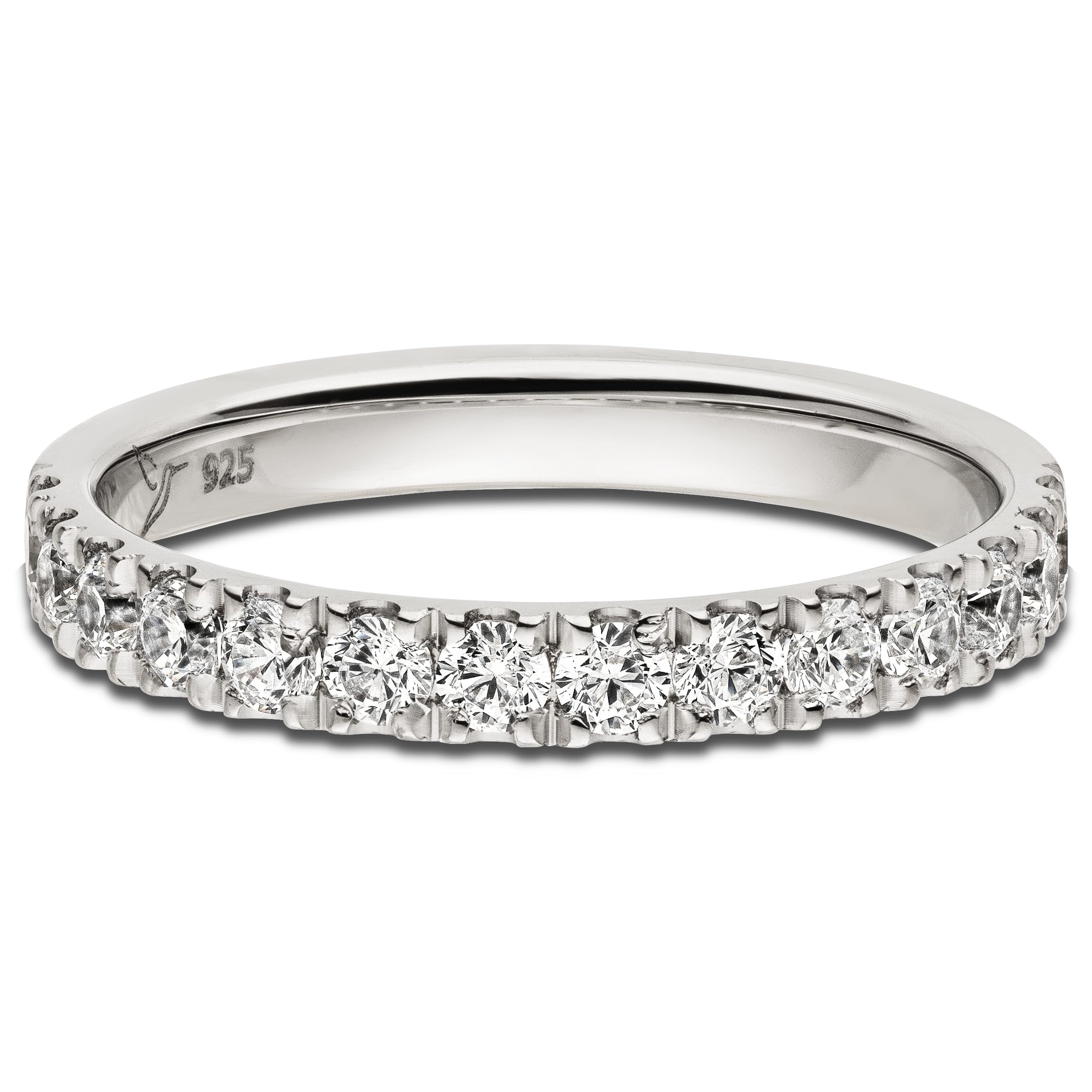 Kolibri Rings® Eternity-Ring Silber 925 – 14 handgefasste Zirkonia – Made in Germany – Gratis Etui