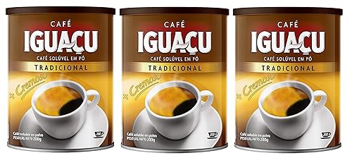 Cafe Iguacu Café brasileño instantáneo Tradicional, lata de 7.05 oz (paquete de 3) Cafe Iguacu Café brasileño instantáneo Tradicional, lata de 7.05 oz (paquete de 3)