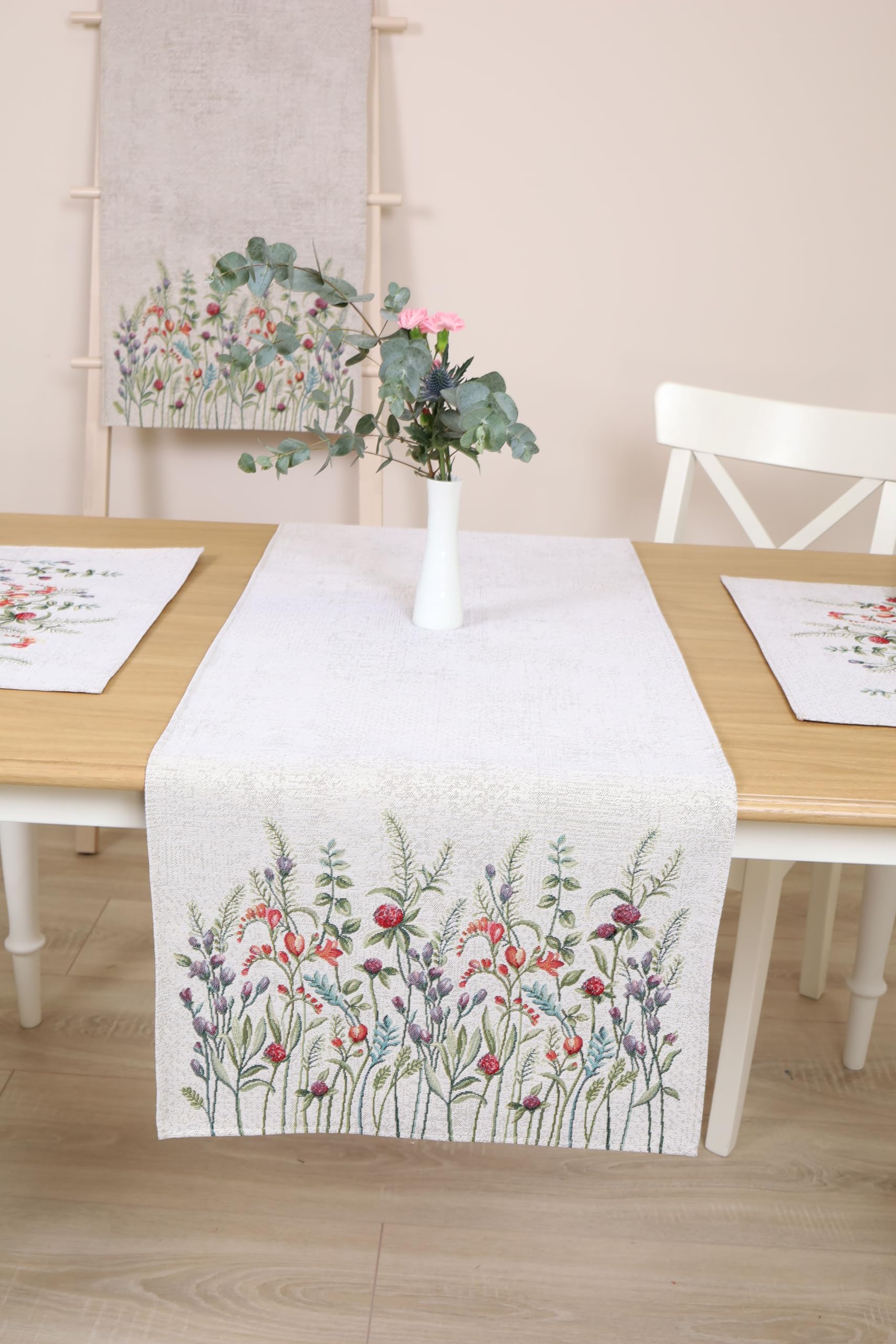 Tischsets Platzsets Abwaschbar 12er Set, 35x45 cm, Platzdeckchen Stoff 100% Jacquard Gobelin, Untersetzer Teller Hochwertige Wiederverwendbare für Hochzeit, Geburtstag, Küchen, Cafe - Grasland