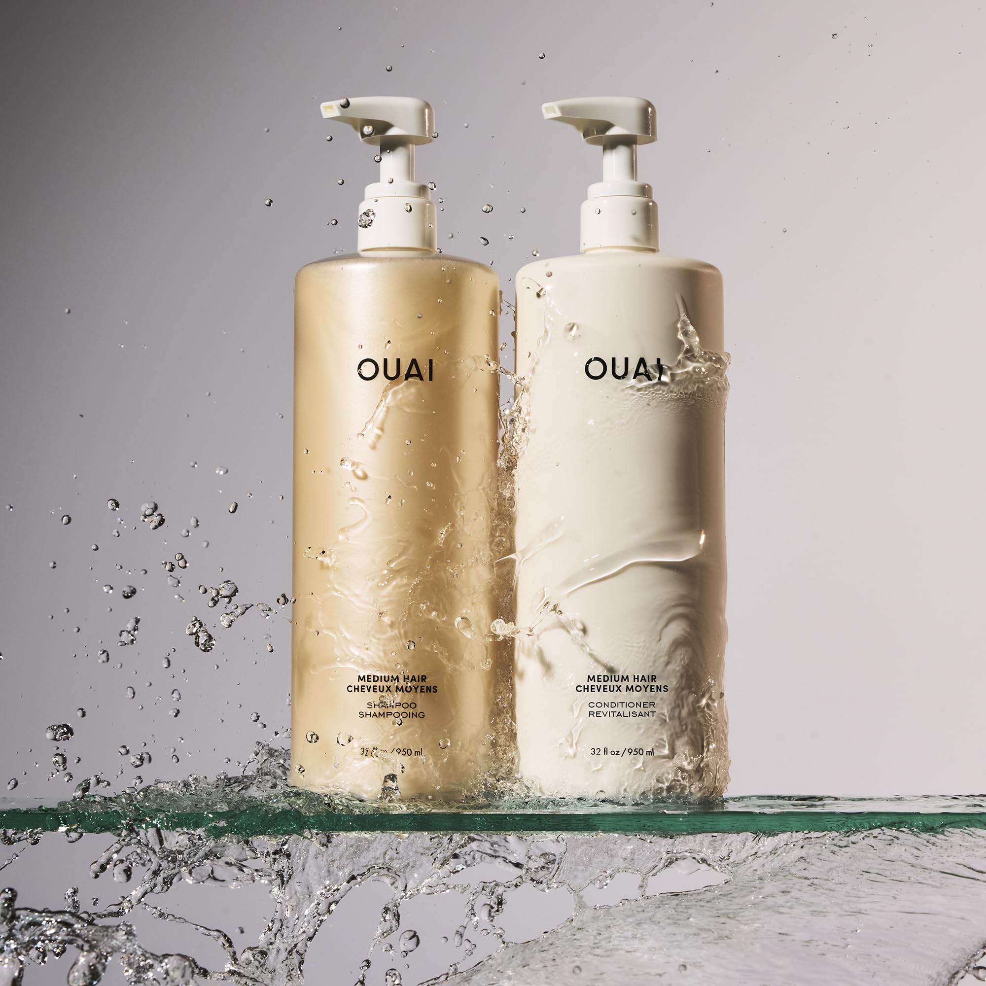 OUAI Medium Conditioner Hydrating Hair Conditioner with Coconut, Babassu & Keratin Oil, 32 Oz