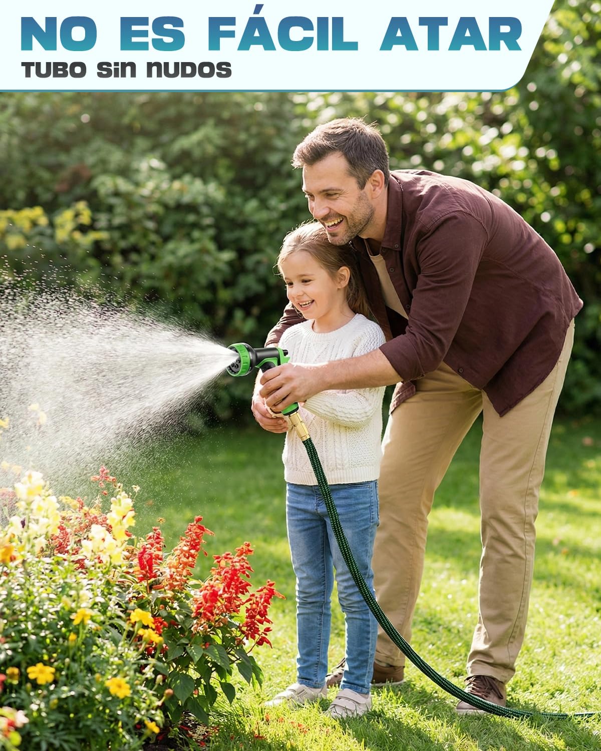 Manguera Extensible 45m Verde, Tubo de Agua Flexible para Jardinería y Limpieza, Manguera Retráctil Resistente al Desgaste, Accesorios de Conexión Rápida