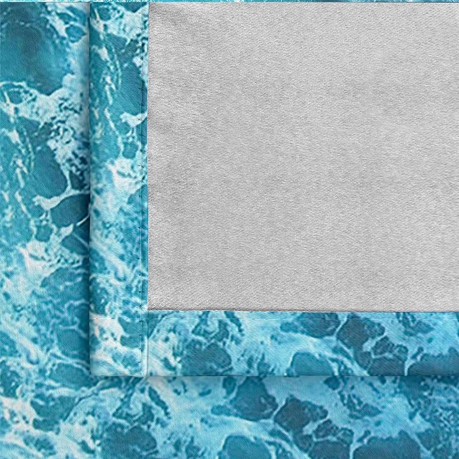 Czeska Kurtyna, Morska niebieska zasłona w stylu boho Ocean Wave 2 panele 428x244cm
