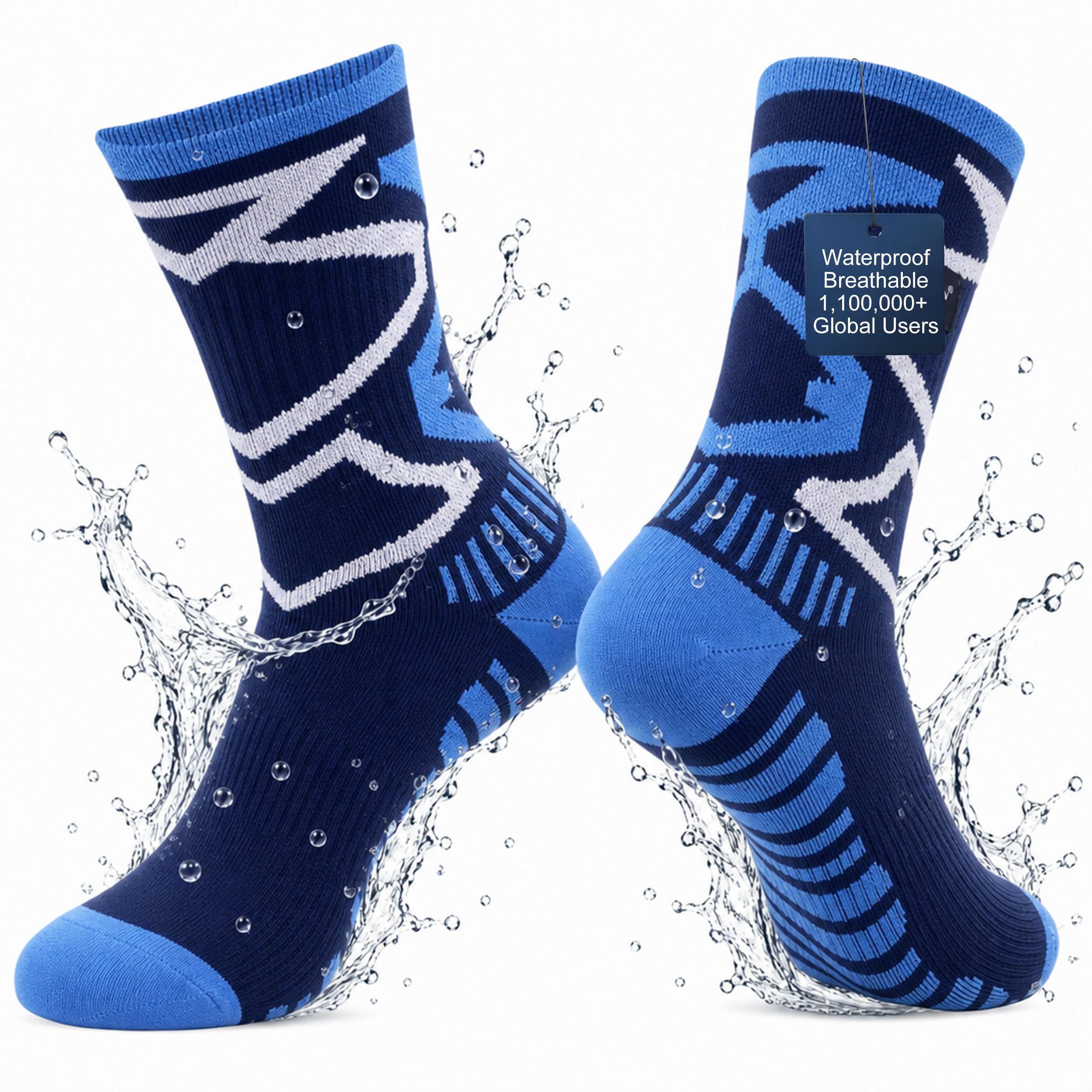 RANDY SUN Waterproof Breathable Socks, [SGS Certified] Unisex Skiing Trekking Hiking Wading Trail Socks