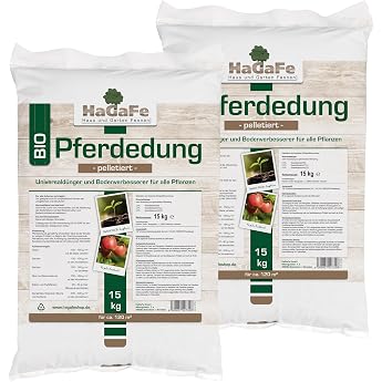 2 x 15 kg HaGaFe Organic Horse Manure Horse Manure Universal Fertiliser Organic Fertiliser Manure Manure Natural Fertiliser Garden Fertiliser