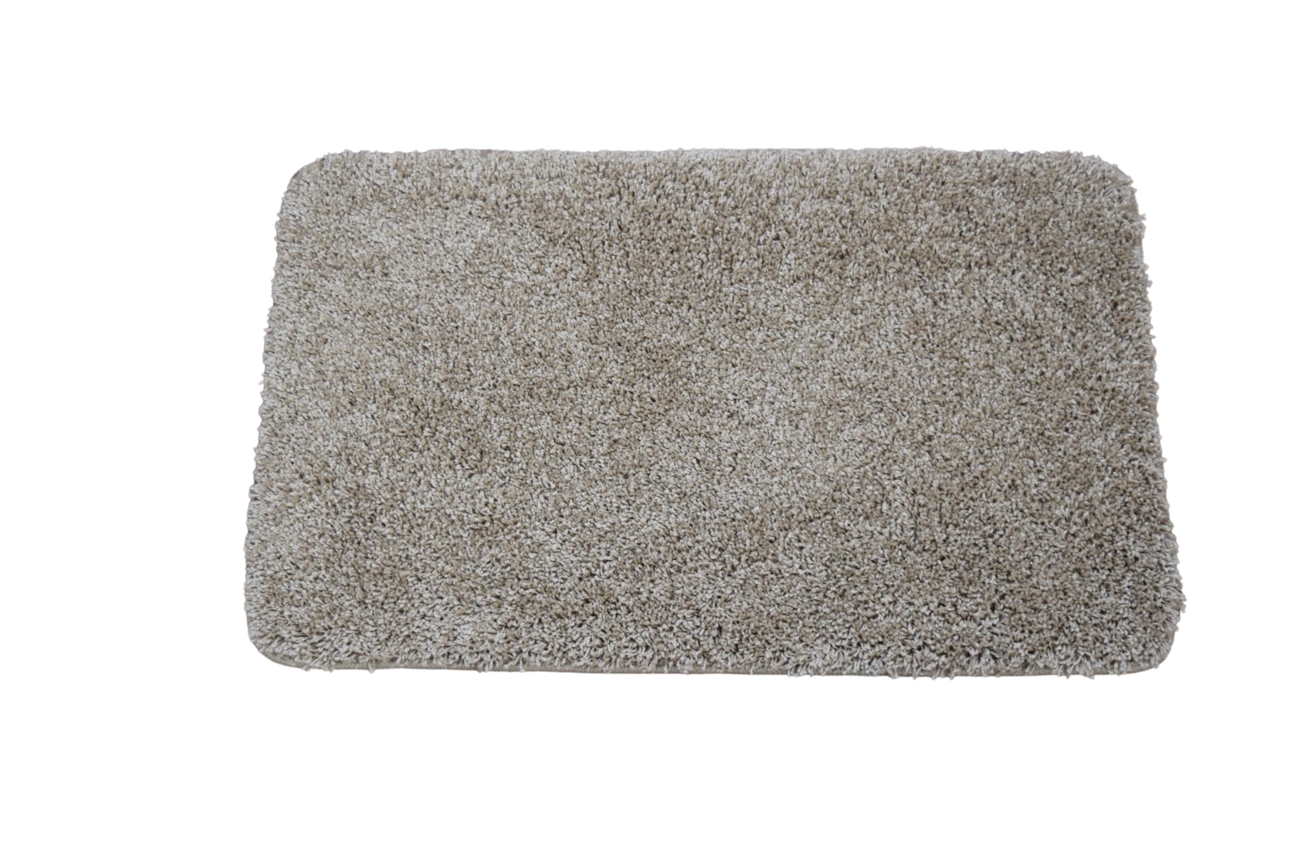 SrS Rugs® Non Slip Bath Mat - Super Soft Machine Washable Rug - Multiple Colours & Sizes (Light Beige, 66cm x 120cm)