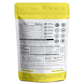 Ginger Turmeric Supplements with Piperine, Vitamin C, Vitamin D3 & Zinc | 200 Servings of Turmeric Ginger Shots for Joint, Heart, Brain, Gut & Skin Health | Ayurved | Powder