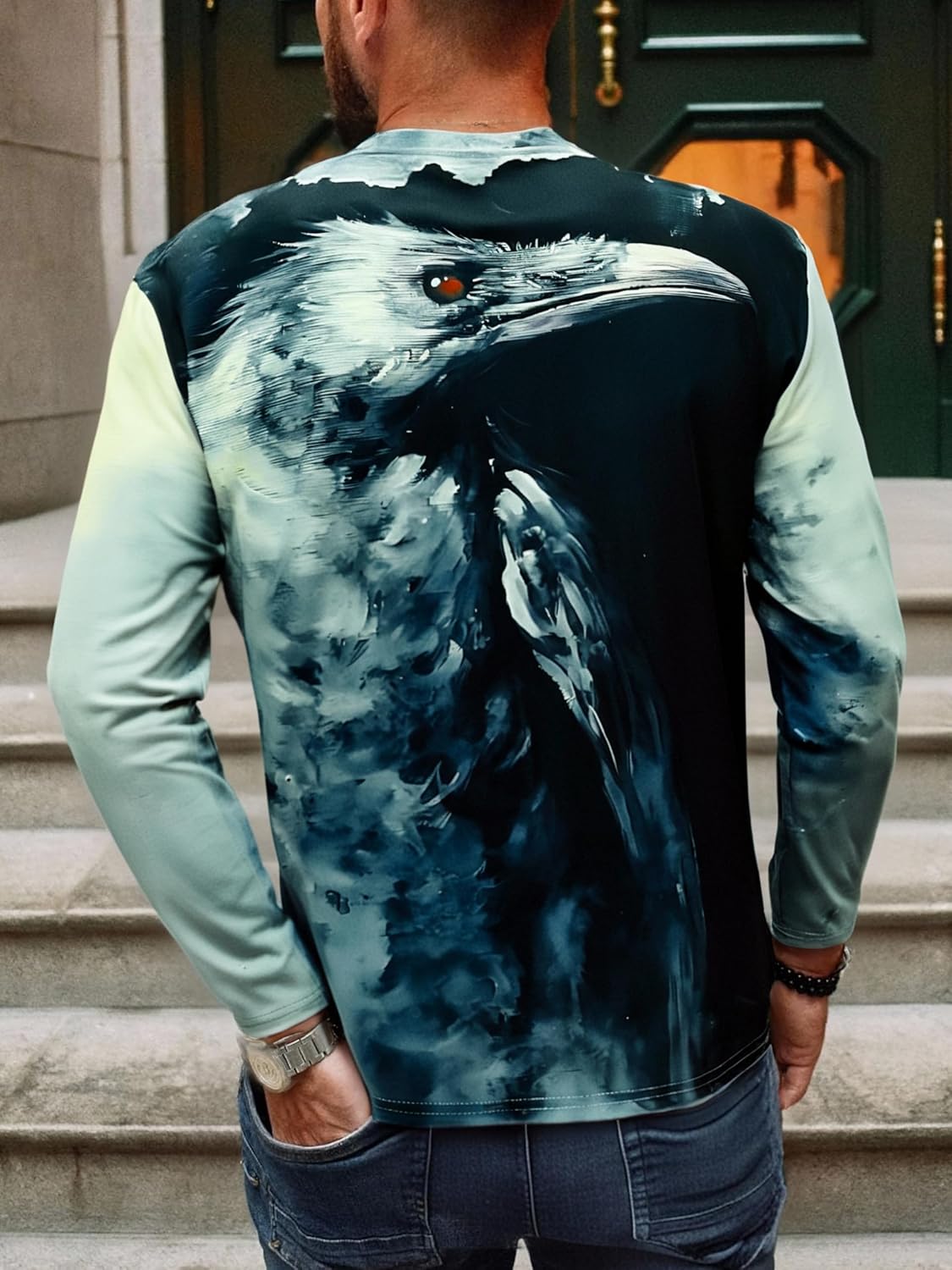 Camisetas masculinas estampadas manga longa casual gola redonda com design abstrato estampado leve streetwear pulôver em promoção! Veja a oferta e mais achadinhos de Camisetas 3 Hoje é o melhor dia para comprar Camisetas masculinas estampadas manga longa casual gola redonda com design abstrato estampado leve streetwear pulôver com aquele preço maroto! Promoção! Aproveite a oferta! 3