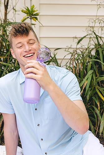 Miniatura 125 de Ello Cooper - Botella de agua de acero inoxidable de 22 onzas con 2 tapas, una de chupito y otra con popote | A prueba de fugas, doble pared y