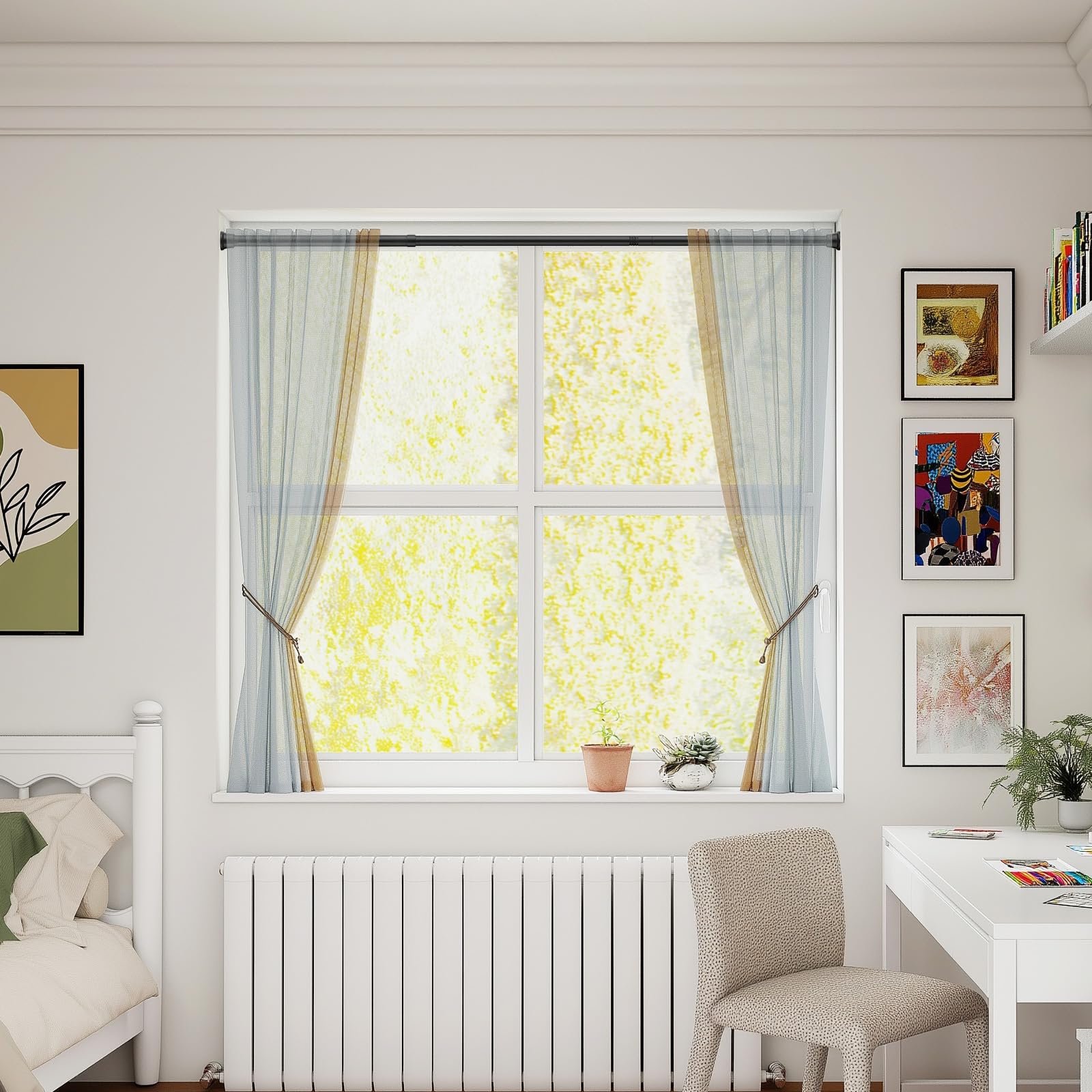 GOLDION Tringle à rideaux télescopique multifonctionnelle sans perçage 115-365 cm Blanc mat Extensible Tringle à rideau extensible – Extra Longue Barre télescopique – Pour cloison, rideau et balcon GOLDION Tringle à rideaux télescopique multifonctionnelle sans perçage 115-365 cm Blanc mat Extensible Tringle à rideau extensible – Extra Longue Barre télescopique – Pour cloison, rideau et balcon