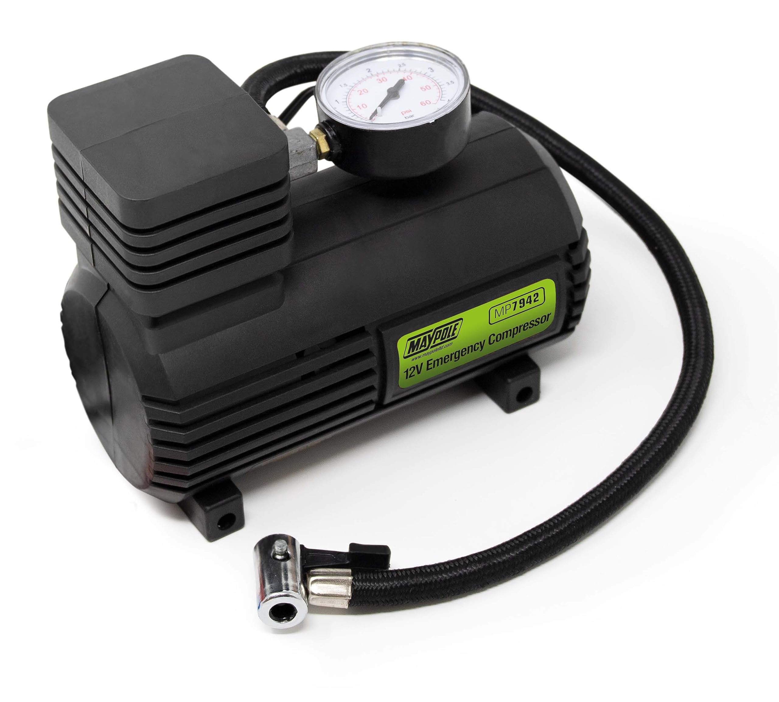 Maypole 12V Emergency Air Compressor Motorcycles, Cars, Bikes, Inflatables