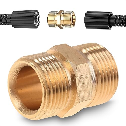 Conector de manguera para lavadora a presión M22 de 0.551 in, acoplador de manguera de lavado a presión 4500 PSI, latón resistente, conexión rápida