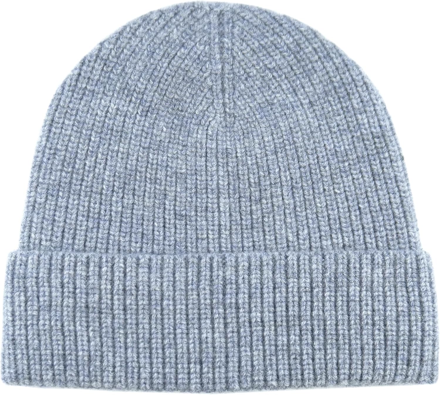 100% Merino Wool Ribbed Knit Beanie Cap, Warm Winter Hat, Unisex for Men and Women