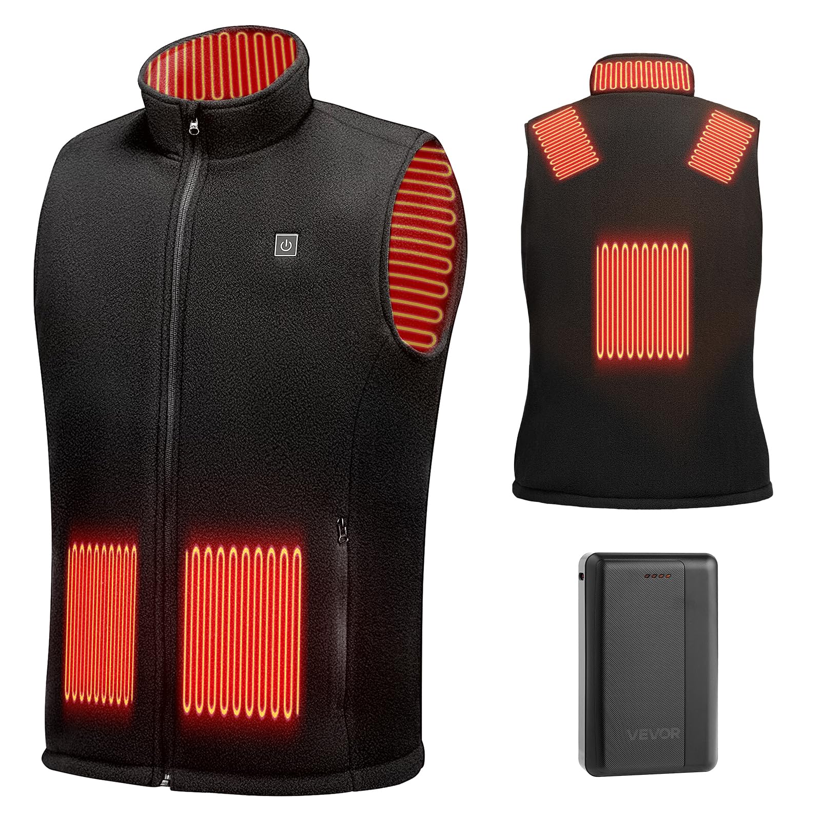 VEVOR Heated Vest Men Electric Heating Lightweight Rechargeable Winter-Jacket with 3 Levels