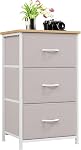 Somdot Nightstand, 3 Drawer Dresser for Bedroom, Bedside Table Night Stand End Table with Fabric Bins for Bedroom Closet Dorm, Black