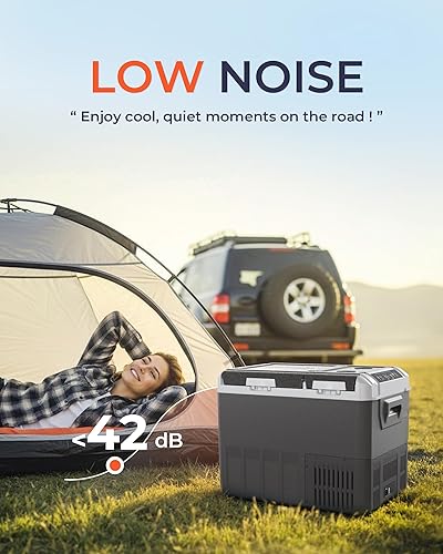 Miniatura 7 de Refrigerador de coche de 12 voltios, enfriador eléctrico de 37 cuartos (35 litros), congelador portátil de doble zona con 1224 V CC y 100-240 V CA,