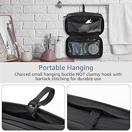 Purevave Compact Mens Toiletry Travel Bag Hanging, Mens Dopp Kit for Travel Waterproof, Wash Pouch Blue