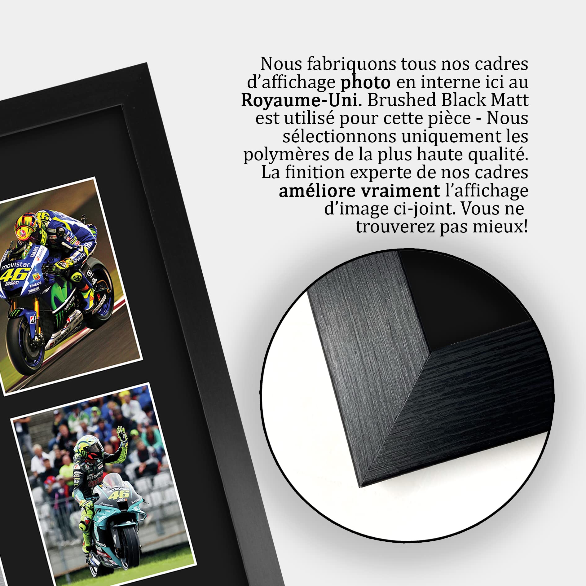 Valentino Rossi A3 Cadre Photo Autographe Signée MotoGP