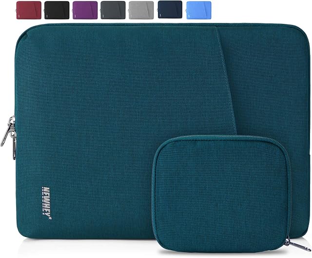 NEWHEY Laptop Sleeve Case 14 Inch Water Repellent Laptop Cover Bag Shock Resistant Notebook Protective Bag with Small Case Deep Teal