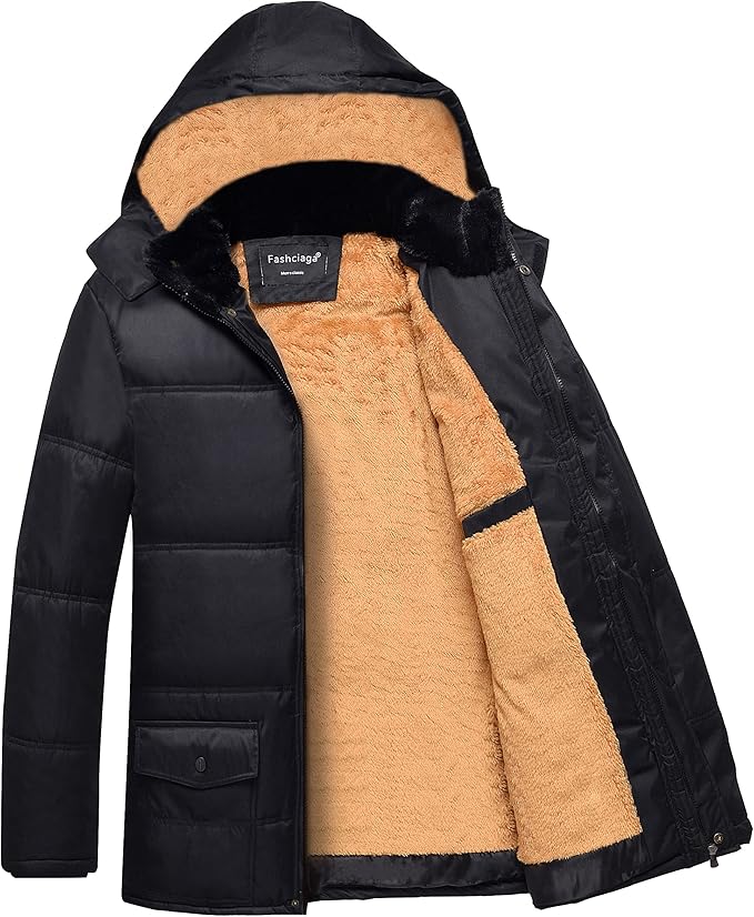 winter jacket with fur hood mens